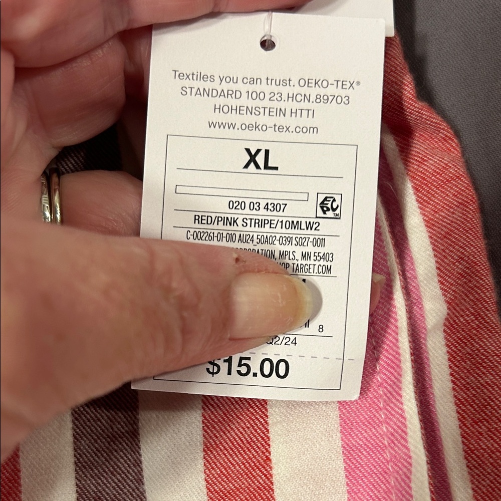 Auden Women's Flannel Striped Pajama Shorts XL - Picture 2 of 5